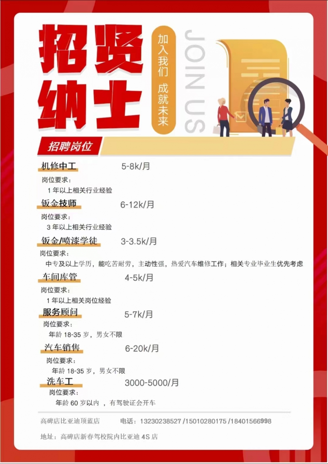 涞水县城最新兼职招聘信息汇总